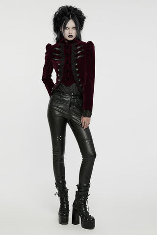 Baroness Deveraux Velvet Jacket in Burgundy