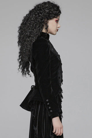 Nightshade Marquise – Black Velvet Gothic Jacket