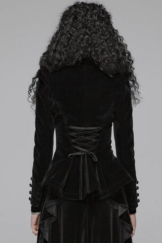 Nightshade Marquise – Black Velvet Gothic Jacket