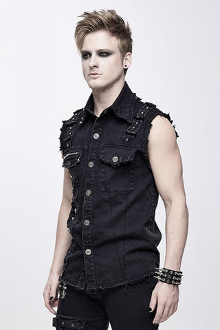 asymmetric punk mens top
