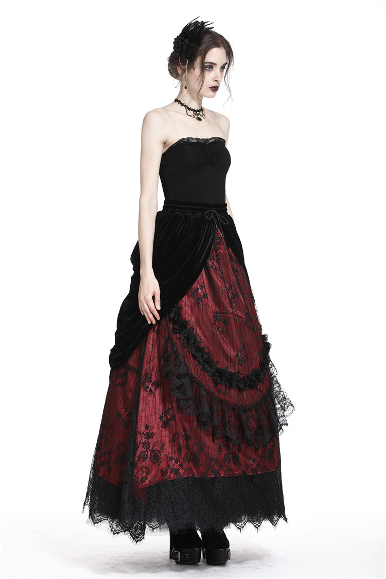 black red gothic skirt