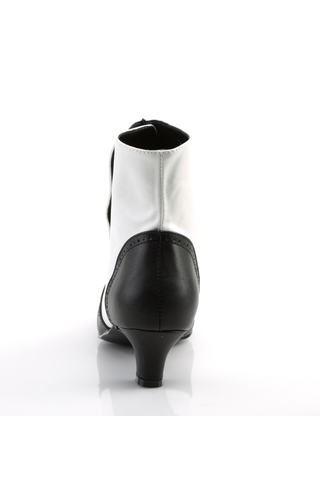 Bordello Flora-1023 black and white Victorian ankle boot back view