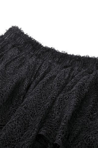 Elastic waistband of Dark Fae Skirt shown close-up for fit detail