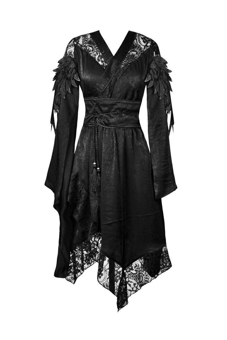 Nu Goth, Visual Kei, Kimono Dress - Dark in Love DW380 OtherWorld Fashion Nu Goth, Visual Kei, Kimono Dress - Dark in Love DW380 OtherWorld Fashion