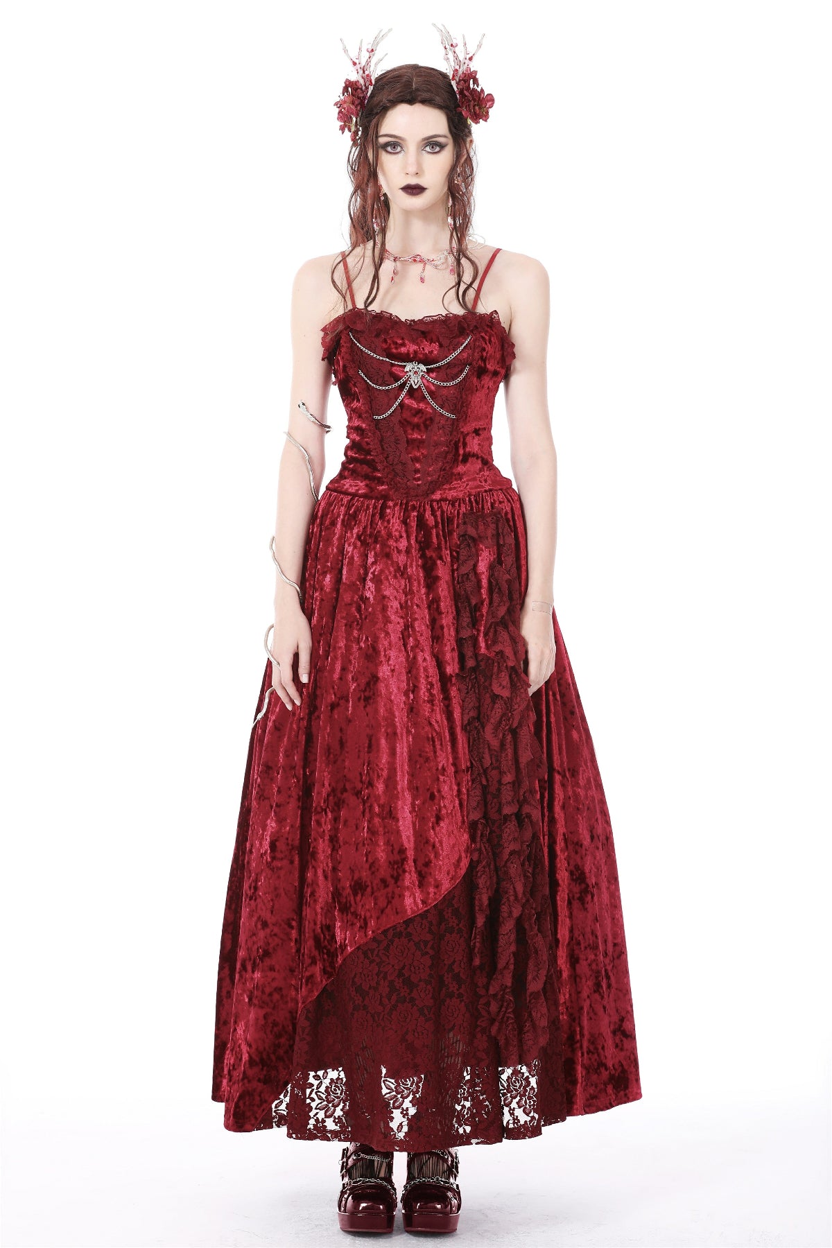 Gothic Victorian Vampire Red Maxi Dress Ball Gown OtherWorld Fashion Gothic Victorian Vampire Red Maxi Dress Ball Gown OtherWorld Fashion