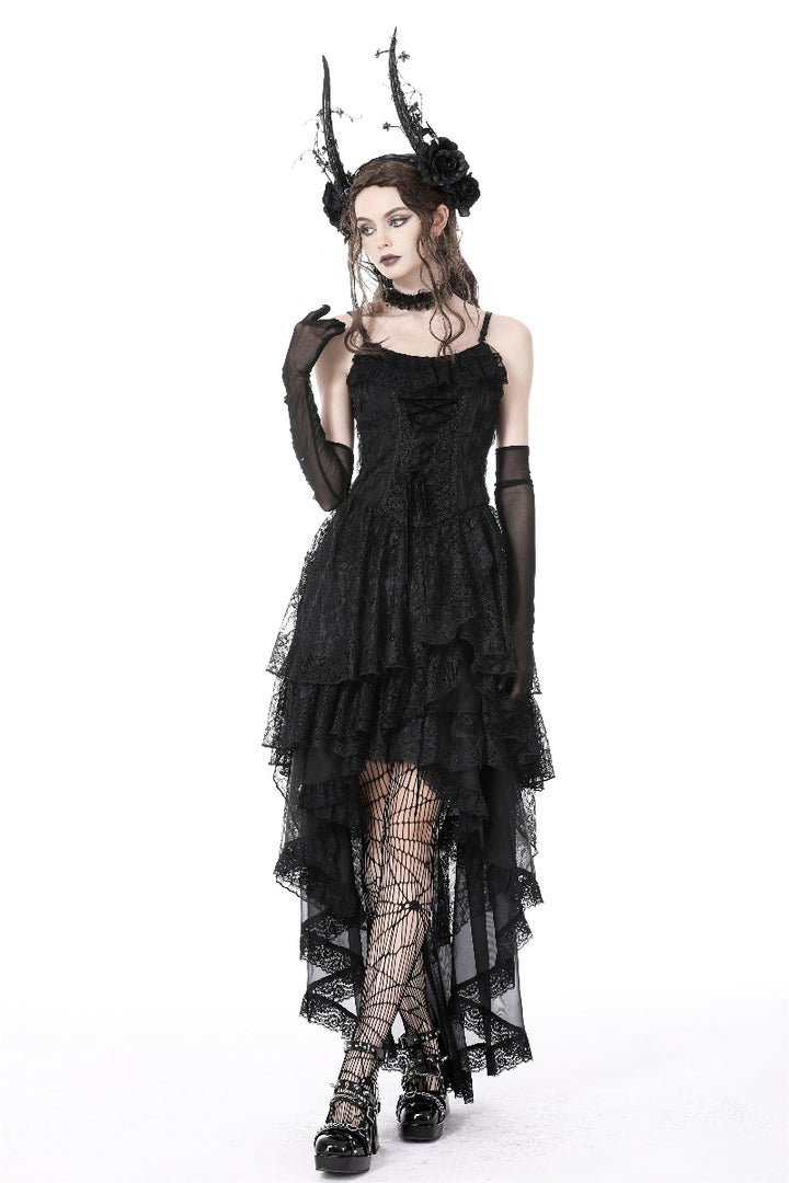 Black Gothic Lace Fit and Flare Dress Dar in Love DW765