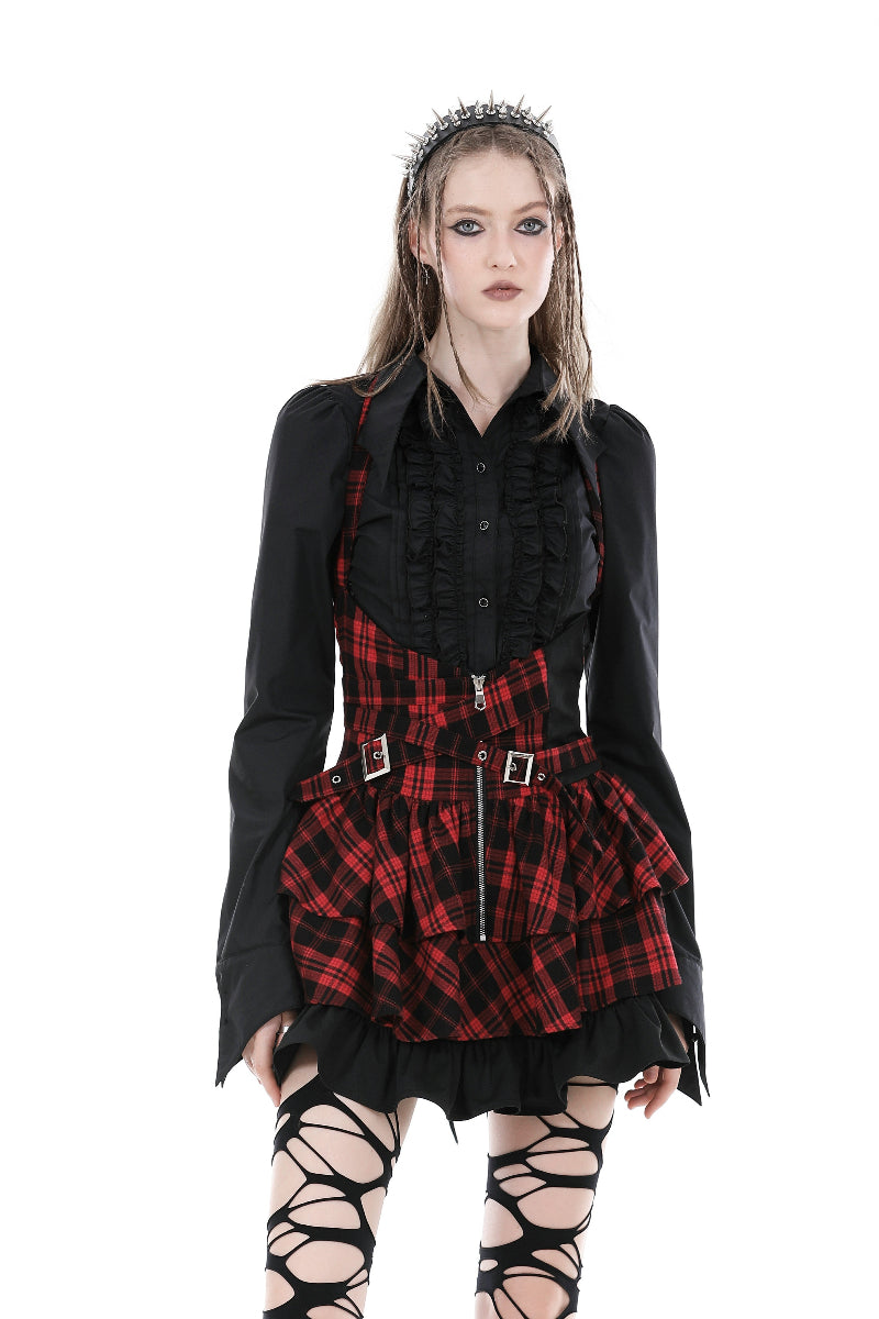 dark in love iw-103 victorian gothic black ruffle blouse