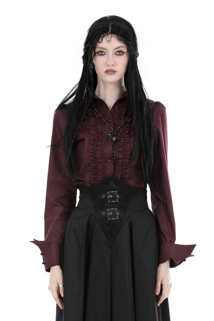 dark in love iw103 victorian gothic red blouse