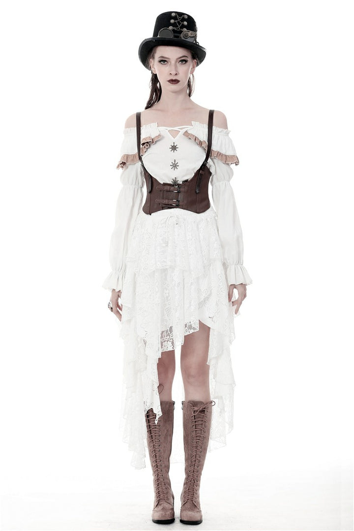 dark in love KW159 white asymmetric skirt