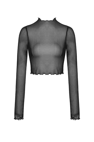 dark in love tw378 sheer mesh crop top