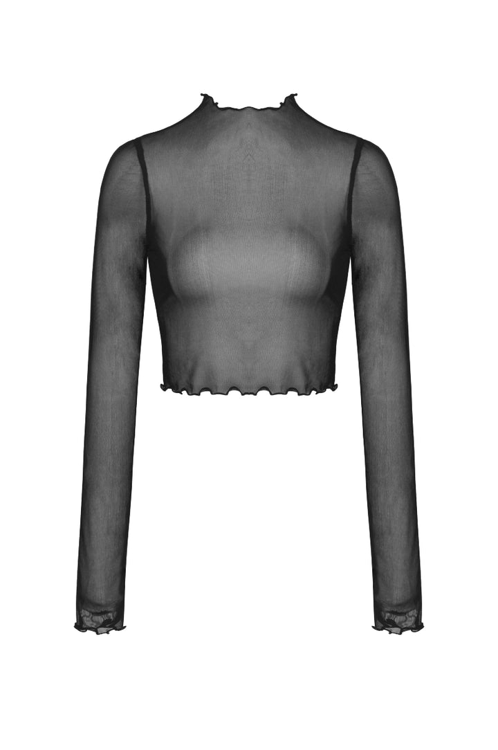 dark in love tw378 sheer mesh crop top