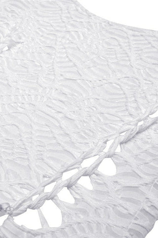 Close-up of cut-out strap detail on shoulder of DW725 dress