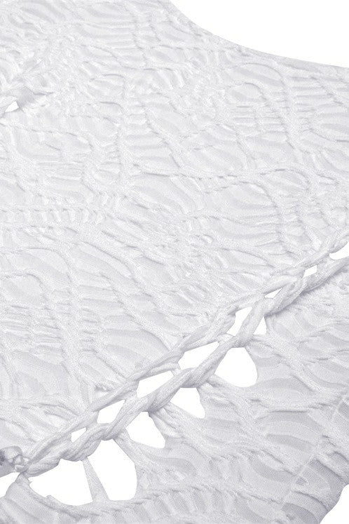 Close-up of cut-out strap detail on shoulder of DW725 dress