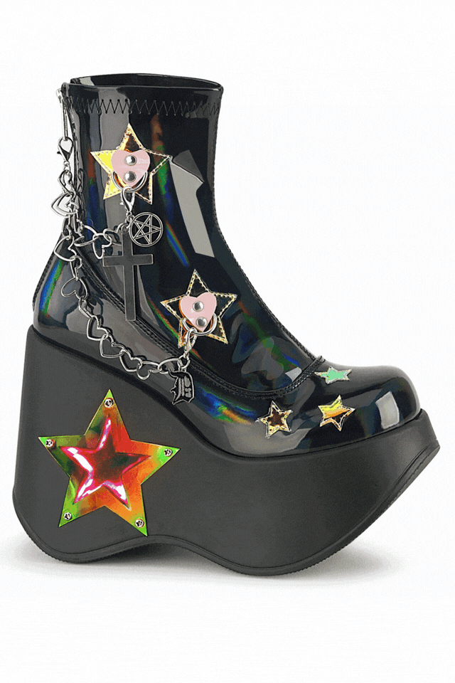 Demonia Blaze-108 Festival Rave Led Light Wedge Platform Boots ...