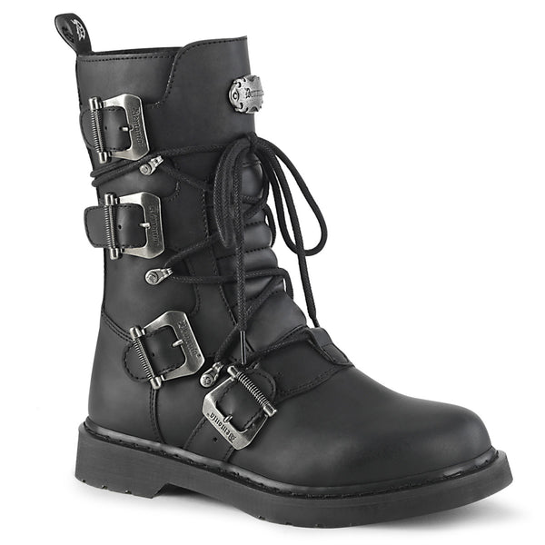 Demonia Bolt-265 Four Buckles Mid-Calf Combat Boots – OtherWorld