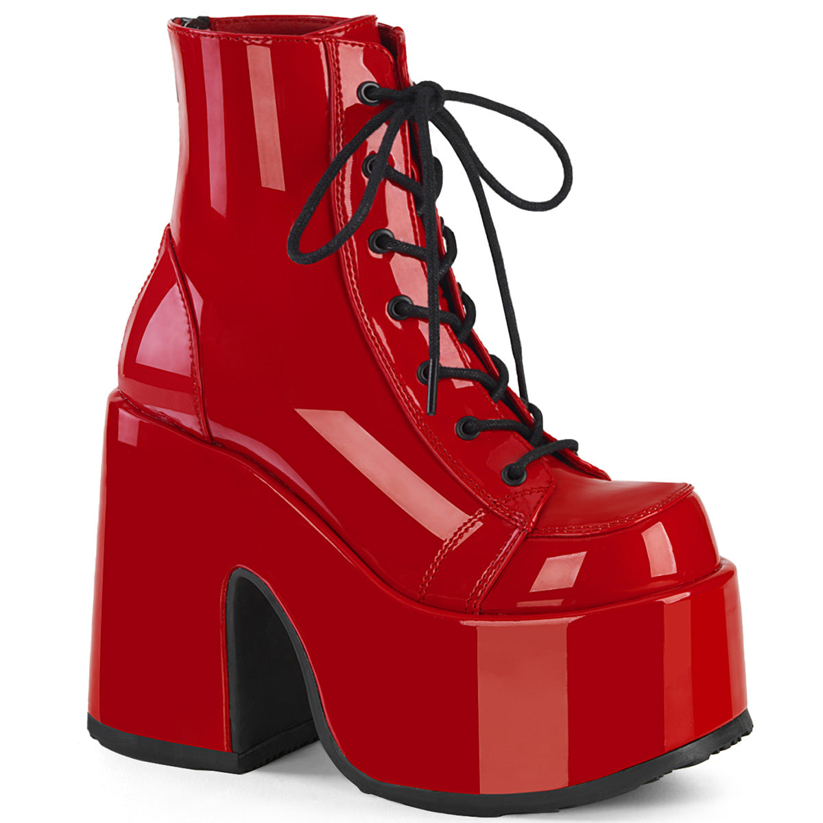 Demonia Camel-203 Red Punk Platform Chunky Heel Boots – OtherWorld