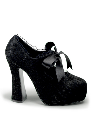 Demonia demon-11 gothic lace shoe with a platform on a white background