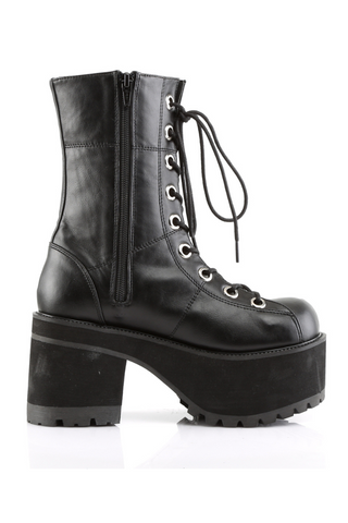 demonia ranger-301 chunky heel platofrm combat boots inner side view 