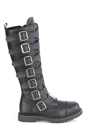 ..Riot-21MP Military Buckle Knee Vegan Boots
