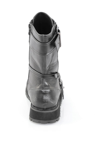 Valor-220 - Mid-Calf Silver Rub-Off Combat Boots - Unisex