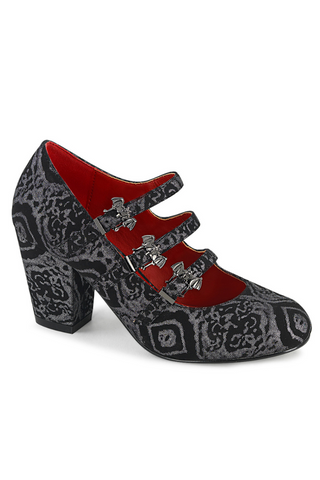 demonia vivika-38 bat buckle mary jane shoes