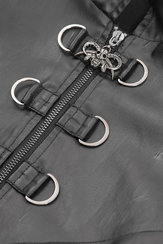 Close-up of D-ring and chest embellishments on Devil Fashion CT200 NX-47 jacket