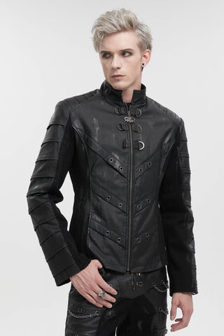 Angled front pose of model in CT200 Urban Ops Jacket by Devil Fashion