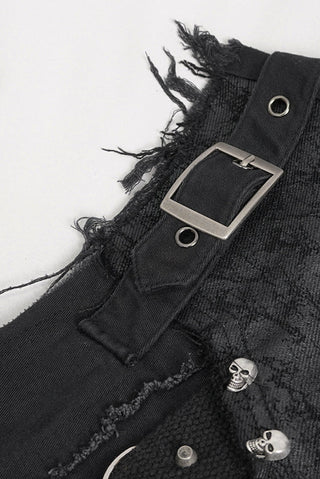 devil fashion sht102 sleeveless shirt buckle details