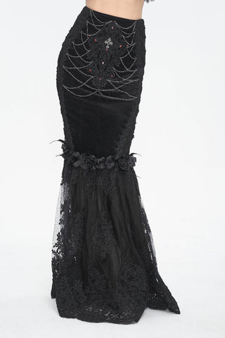 eva lady eskt04401 gothic victorian mermaid fishtail trumper skirt