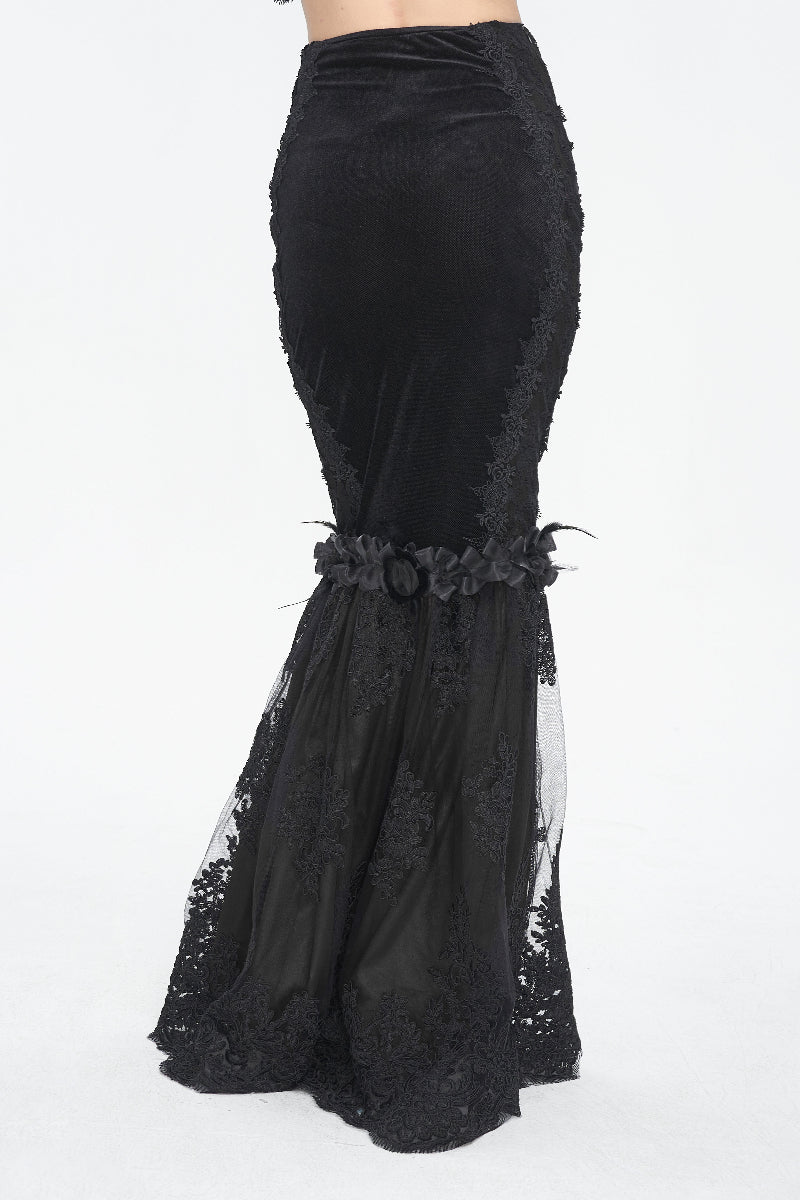 eva lady eskt04401 gothic trumpet skirt