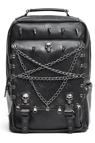 gothic backpack skull chain pentegram details devil fahsion as208