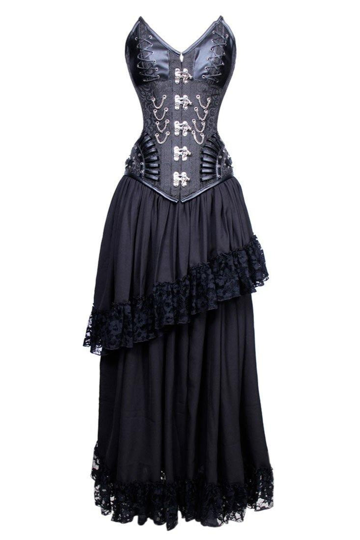 Queen of The Darkness Gothic Vampire Corset Dress – OtherWorld Fashion Queen of The Darkness Gothic Vampire Corset Dress – OtherWorld Fashion