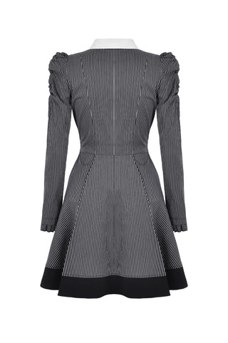 Striped Gothic mini dress – back view