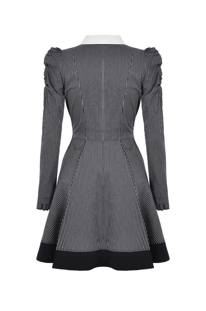 Striped Gothic mini dress – back view
