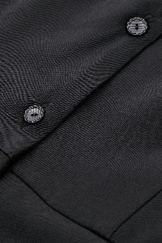 Close-up of front button details on Grimoire Occult Shirt