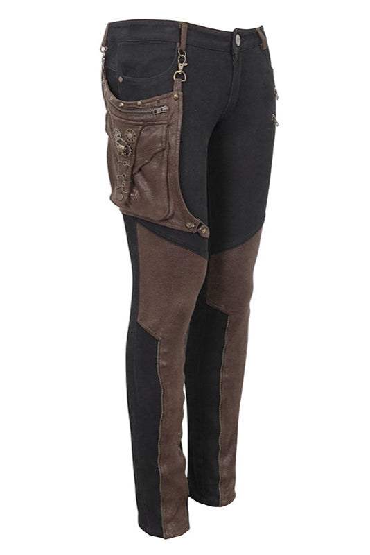 mens steampunk pants with waist bag