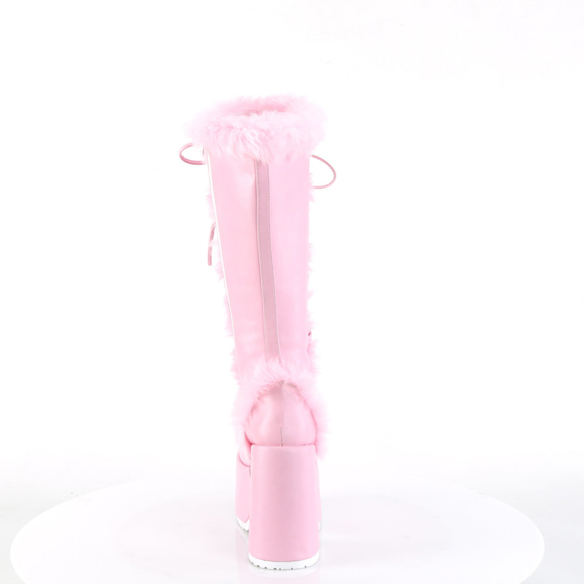 Pastel Goth Knee High Platform Boots - Demonia Camel-311