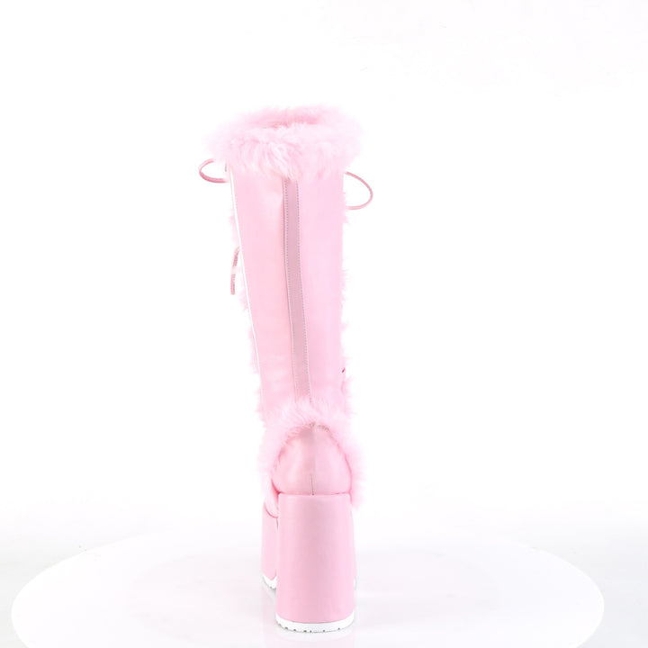 pastel pink knee high platform boots