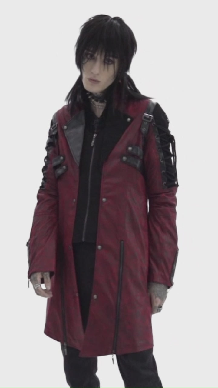 punk rave y-349 model show the red jacket in video
