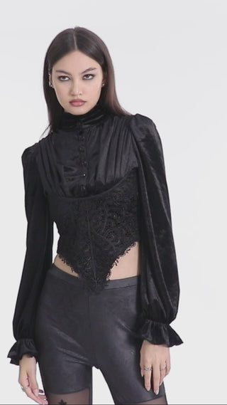 punk rave wy-1636 gothic blouse on model