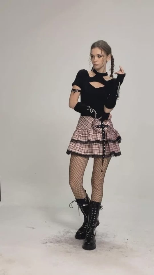 punk plead mini skirt video look-up