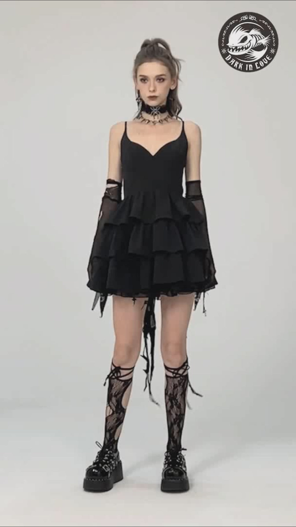 dark in love dw699 black gothic dress video showdown