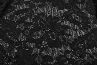 Close-up of floral black lace panel on Punk Rave DQ-731 gothic dress