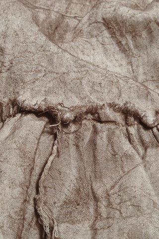 Close-up of frayed seam and textured aged fabric on Punk Rave Drowned Mariner Shirt