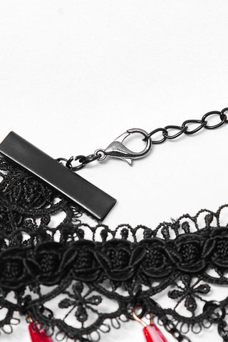 gothic victorian gemstone choker metal hook clasp