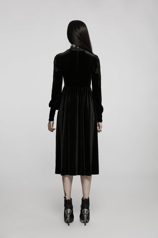 High Neckline Gothic Midi Dress