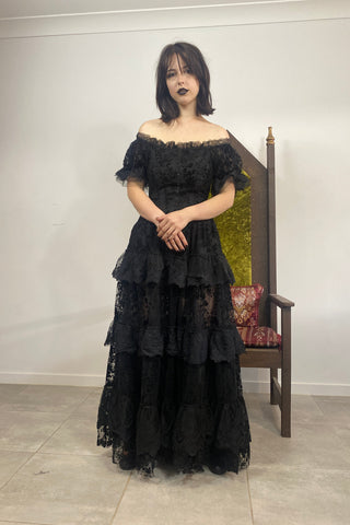 Owf model Bella wears punk rave wq-613 black dress