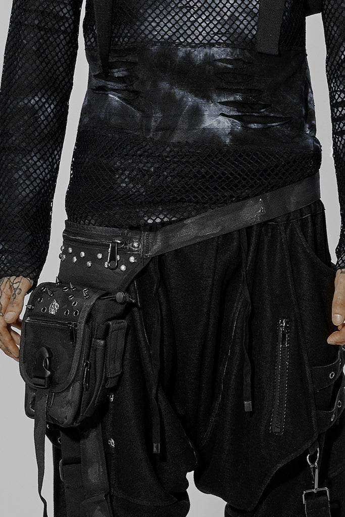 punk rave ws-258 post apocalyptic men's leg holster waist bag