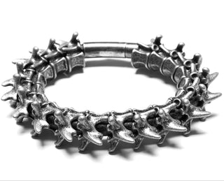 Close-up of Punk Rave ws-721 tarnished silver aluminum alloy vertebrae bracelet with magnetic clasp