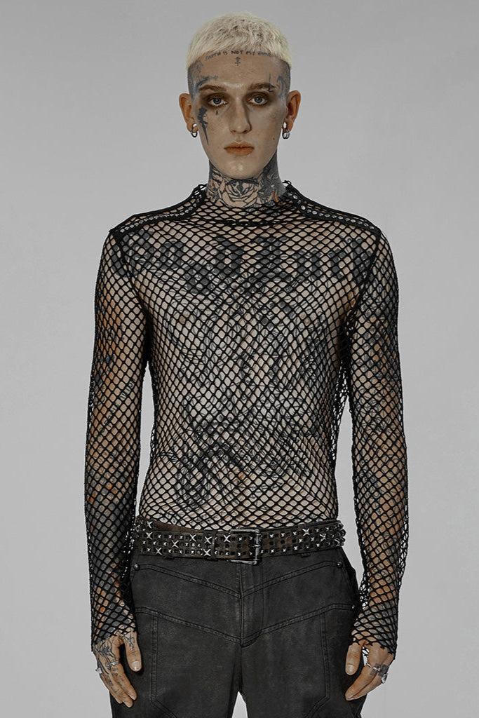 punk rave wt-756 fishnet punk top
